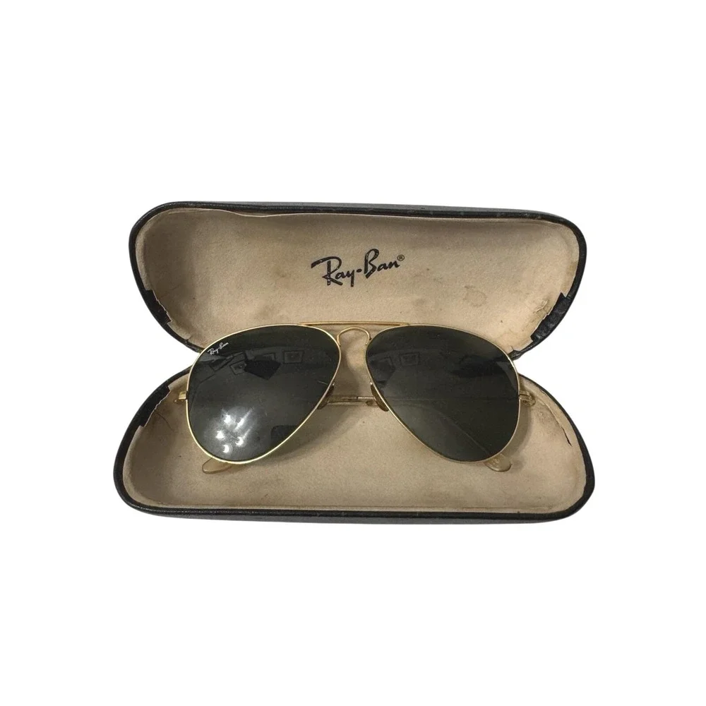 VINTAGE BAUSCH & LOMB‎ RAY-BAN L0205 TEAR-DROP AVIATOR SUNGLASSES + Vintage Case